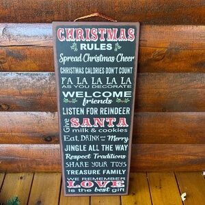 Christmas Rules Holiday Metal Sign